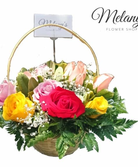 canasta con rosas 45