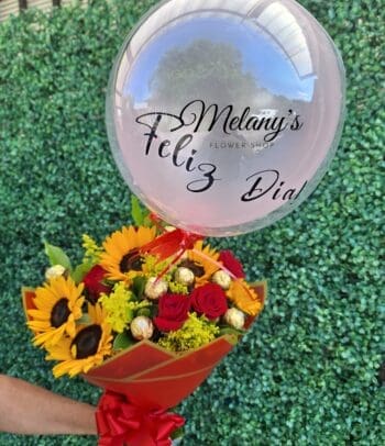 Ramo con girasoles y rosas